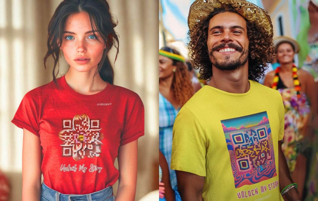 Wear Your Story, In Style: More Than Meets the Eye: Scan to Connect. Rainbow Rebels, where Style meets Smart with these interactive QR Tshirts featuring eye catching unique & artistic QR designs! Cool Streetwear, original gift
