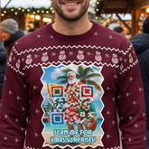 Santa’s Tropical Escape - (Unisex) Ugly Christmas Sweater with a Twist: Every scan = a new Xmas surprise!