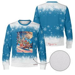 Rudolph’s Secret Ride - (Unisex) Ugly Christmas Sweater with a Twist: Every scan = a new Xmas surprise!