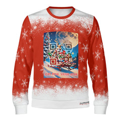 Rudolph’s Secret Ride, links to an Augmented Reality view: can you spot Santa in the Sky? - (Unisex) Ugly Christmas Sweater with a Twist