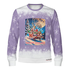 Rudolph’s Secret Ride, links to an Augmented Reality view: can you spot Santa in the Sky? - (Unisex) Ugly Christmas Sweater with a Twist