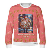 Gingerbread Man, links to Christmas Presents Slide 'n Glide game - (Unisex) Ugly Christmas Sweater with a Twist