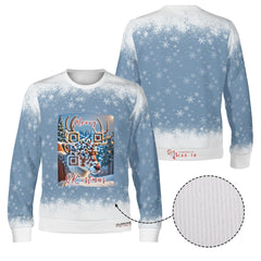 The Reindeer with a QR-titude!, links to an Augmented Reality view: can you spot Santa in the Sky? - (Unisex) Ugly Christmas Sweater with a Twist