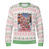 Discover Scan-ta's secret, links to a "Santa Says" game - (Unisex) Ugly Christmas Sweater with a Twist
