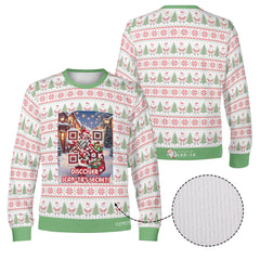 Discover Scan-ta's secret, links to a "Santa Says" game - (Unisex) Ugly Christmas Sweater with a Twist