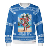 Santa’s Tropical Escape, links to an Augmented Reality view from Santa singing & dancing - (Unisex) Ugly Christmas Sweater with a Twist
