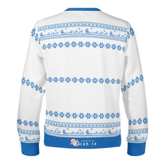 Santa’s Tropical Escape, links to an Augmented Reality view from Santa singing & dancing - (Unisex) Ugly Christmas Sweater with a Twist