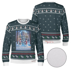 Chillin with my Snowmies, links to Christmas Presents Slide 'n Glide game - (Unisex) Ugly Christmas Sweater with a Twist