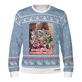 Meowy Christmas, links to the ultimate Christmas Playlist on Spotify - (Unisex) Ugly Christmas Sweater with a Twist