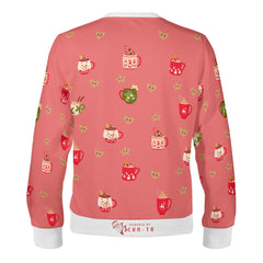 Gingerbread Man with Hot chocolate - (Unisex) Ugly Christmas Sweater with a Twist: Every scan = a new Xmas surprise!
