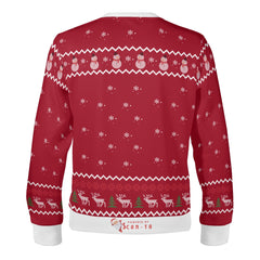 The Reindeer with a QR-titude, links to an Augmented Reality view: can you spot Santa in the Sky? - (Unisex) Ugly Christmas Sweater with a Twist