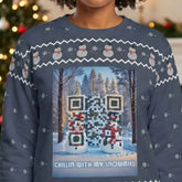 Chillin with my Snowmies - (Unisex) Ugly Christmas Sweater with a Twist: Every scan = a new Xmas surprise!