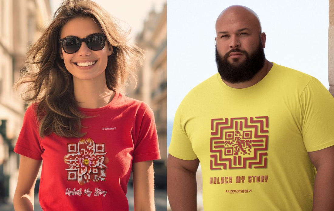 Wear Your Story, In Style: More Than Meets the Eye: Be scanned, make friends! Rainbow Rebels, where Style meets Smart! Cool Streetwear, original gift