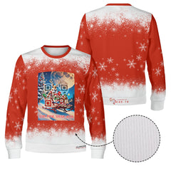 Rudolph’s Secret Ride, links to an Augmented Reality view: can you spot Santa in the Sky? - (Unisex) Ugly Christmas Sweater with a Twist