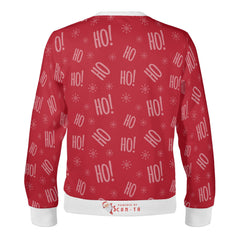 Santa’s Tropical Escape, links to an Augmented Reality view from Santa singing & dancing - (Unisex) Ugly Christmas Sweater with a Twist