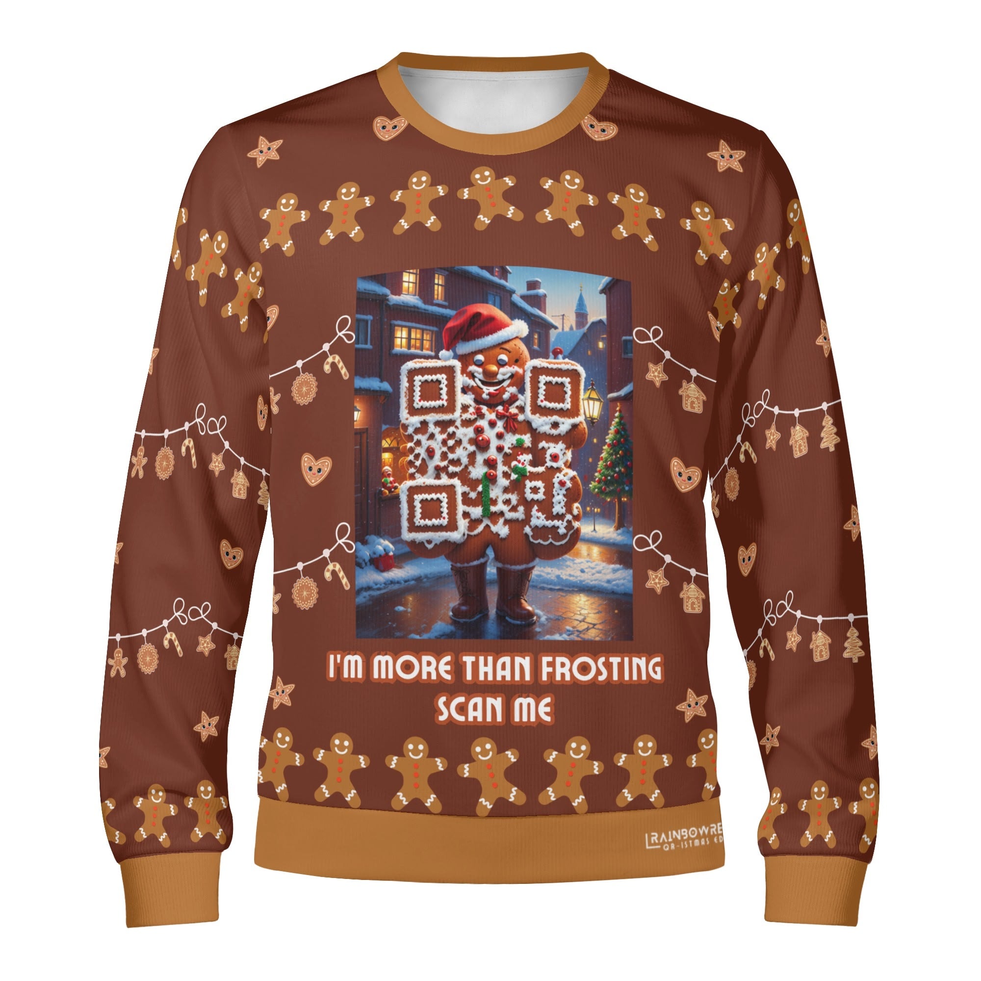 Visually attractive QR code of the gingerbread man that is scannable like any QR code, but with a twist