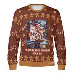 Visually attractive QR code of the gingerbread man that is scannable like any QR code, but with a twist