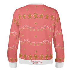 Gingerbread Man, links to Christmas Presents Slide 'n Glide game - (Unisex) Ugly Christmas Sweater with a Twist