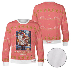 Gingerbread Man, links to Christmas Presents Slide 'n Glide game - (Unisex) Ugly Christmas Sweater with a Twist