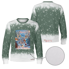 The Reindeer with a QR-titude!, links to an Augmented Reality view: can you spot Santa in the Sky? - (Unisex) Ugly Christmas Sweater with a Twist