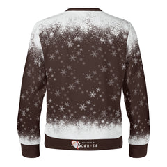 The Reindeer with a QR-titude!, links to an Augmented Reality view: can you spot Santa in the Sky? - (Unisex) Ugly Christmas Sweater with a Twist