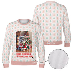 Meowy Christmas, links to the ultimate Christmas Playlist on Spotify - (Unisex) Ugly Christmas Sweater with a Twist