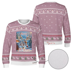 The Reindeer with a QR-titude!, links to an Augmented Reality view: can you spot Santa in the Sky? - (Unisex) Ugly Christmas Sweater with a Twist