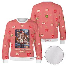 Gingerbread Man with Hot chocolate  - (Unisex) Ugly Christmas Sweater with a Twist: Every scan = a new Xmas surprise!