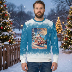 Rudolph’s Secret Ride - (Unisex) Ugly Christmas Sweater with a Twist: Every scan = a new Xmas surprise!