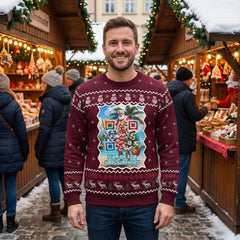 Santa’s Tropical Escape - (Unisex) Ugly Christmas Sweater with a Twist: Every scan = a new Xmas surprise!